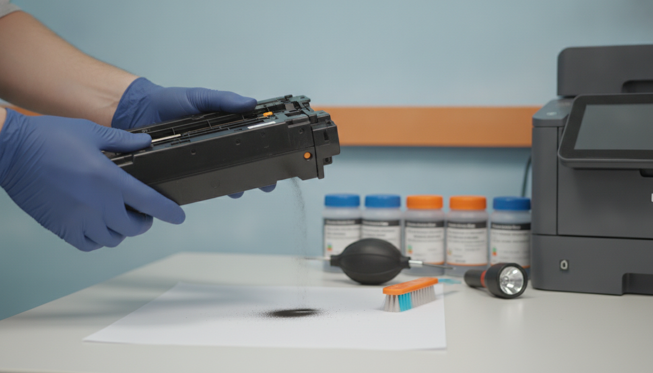 Guide pratique : Diagnostic pas à pas des fuites et dépôts après recharge d’un toner