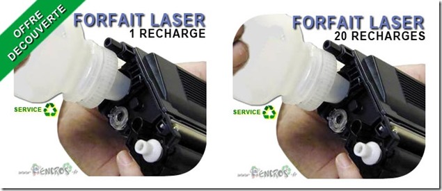 Encros lance son service de recharge laser par correspondance.
